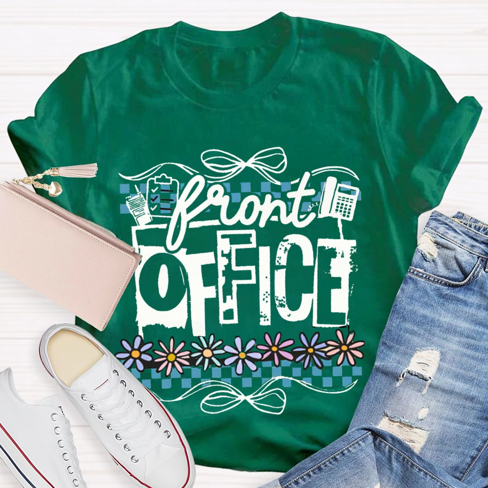 Front Office Bows And Colorful Flowers T-shirt