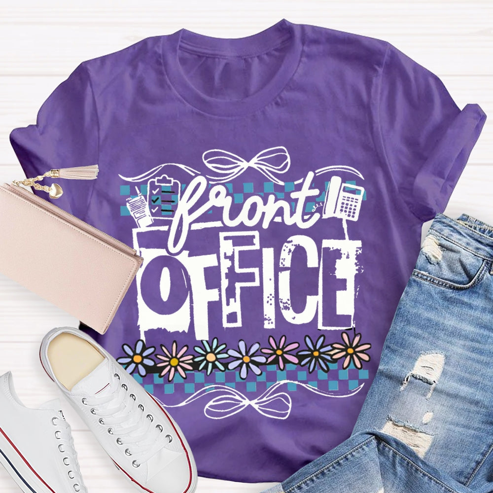 Front Office Bows And Colorful Flowers T-shirt