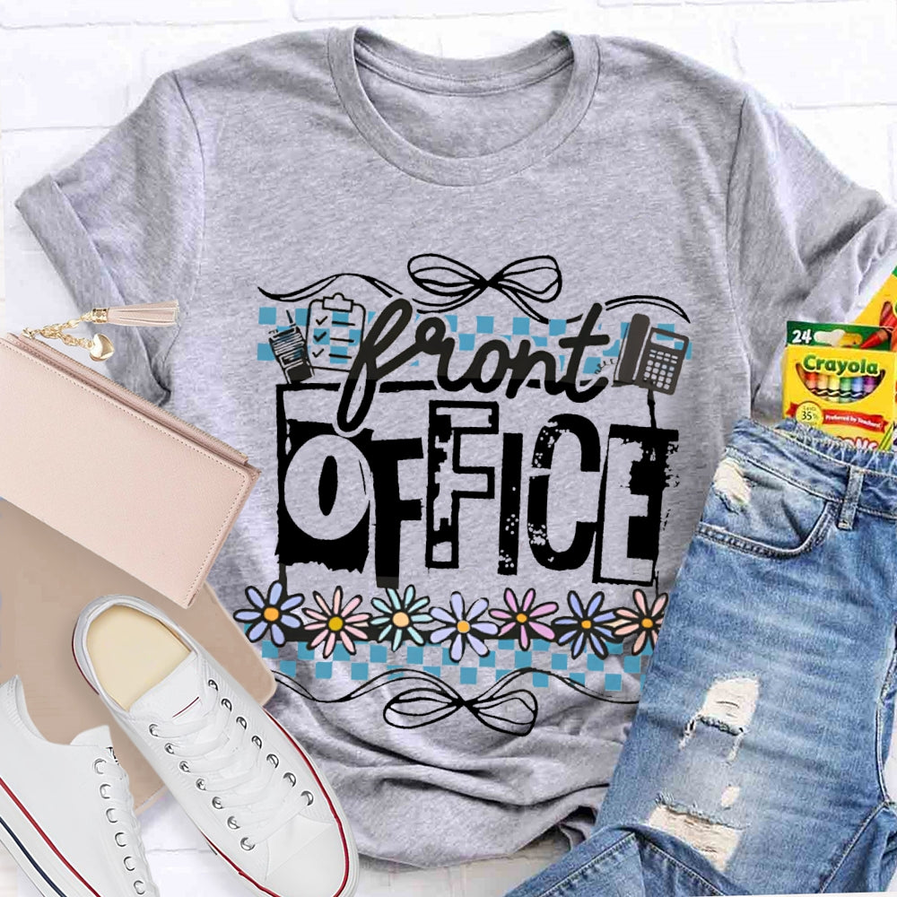 Front Office Bows And Colorful Flowers T-shirt