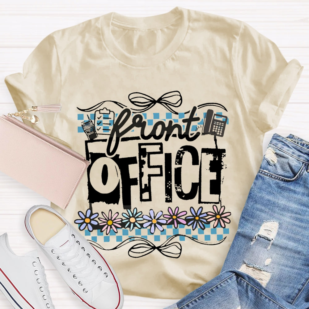 Front Office Bows And Colorful Flowers T-shirt