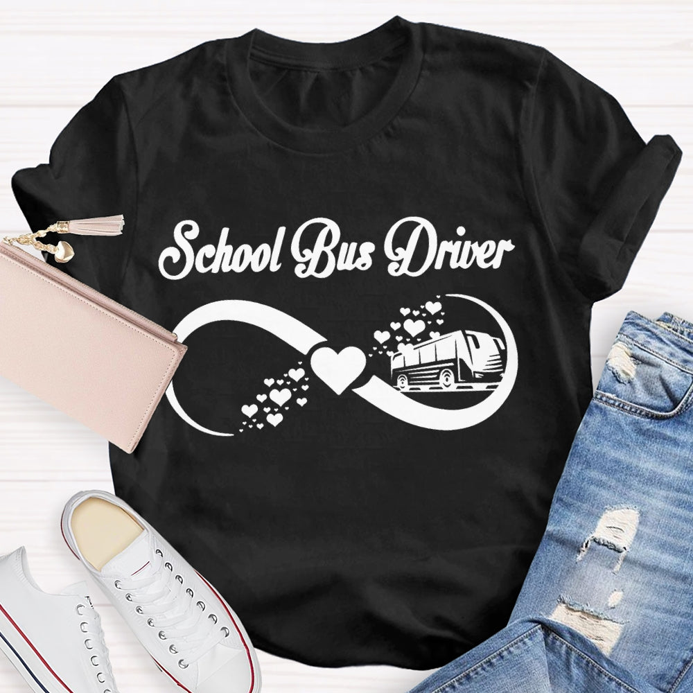 School Bus Driver School Bus And Heart T-shirt