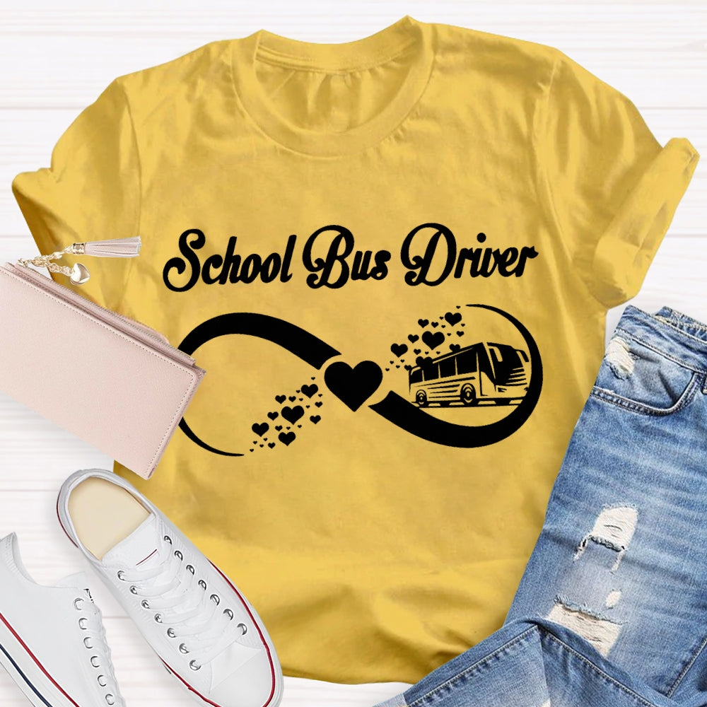 School Bus Driver School Bus And Heart T-shirt