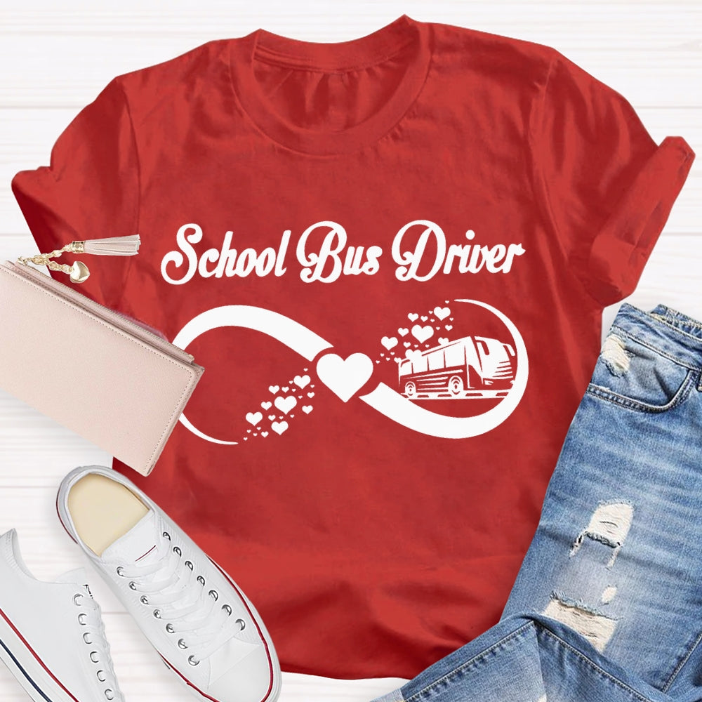 School Bus Driver School Bus And Heart T-shirt