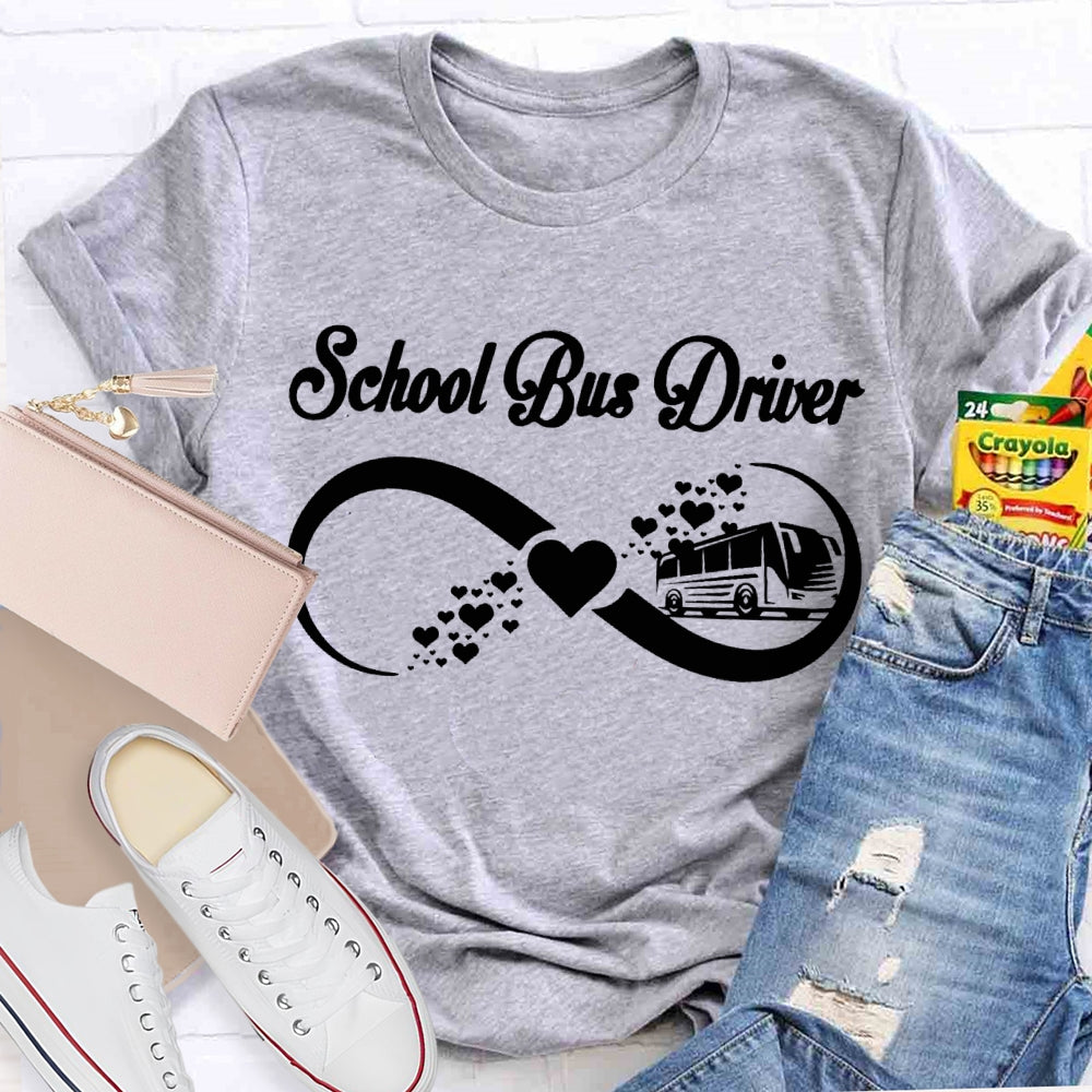 School Bus Driver School Bus And Heart T-shirt