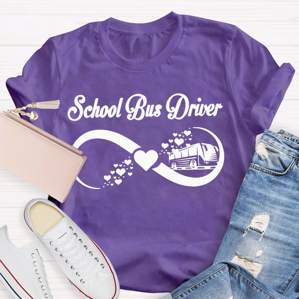 School Bus Driver School Bus And Heart T-shirt