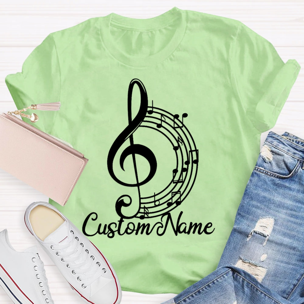Personalized Name Musical Note T-shirt