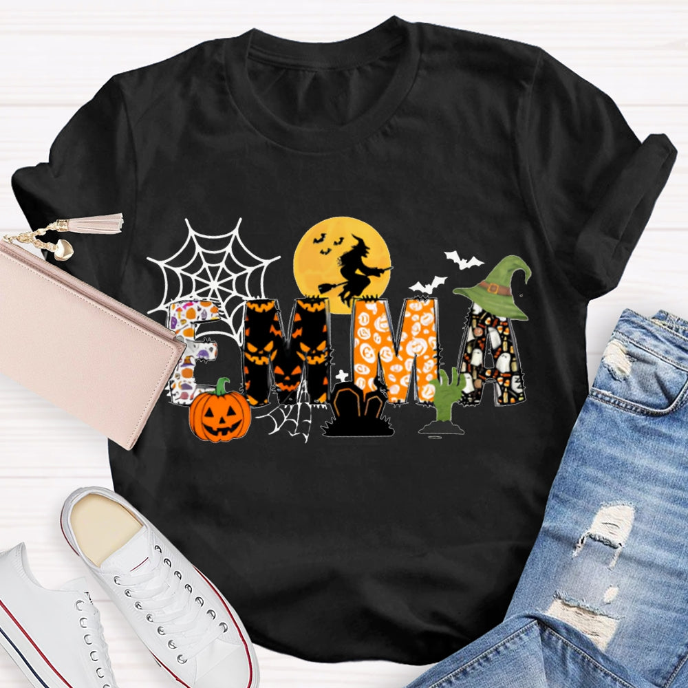 Personalized Name Halloween Font And Pumpkin Halloween T-shirt