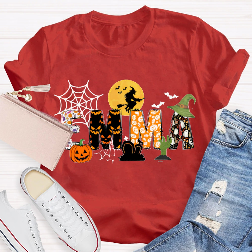 Personalized Name Halloween Font And Pumpkin Halloween T-shirt