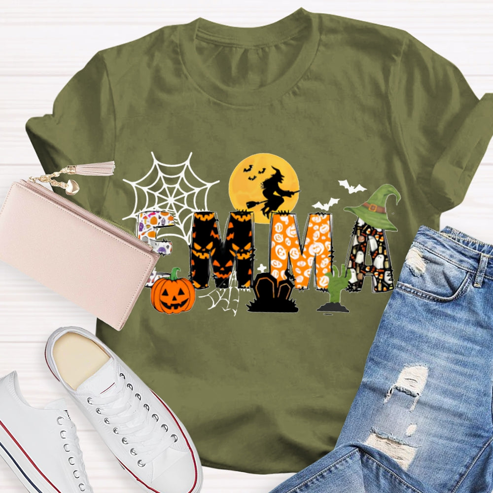 Personalized Name Halloween Font And Pumpkin Halloween T-shirt