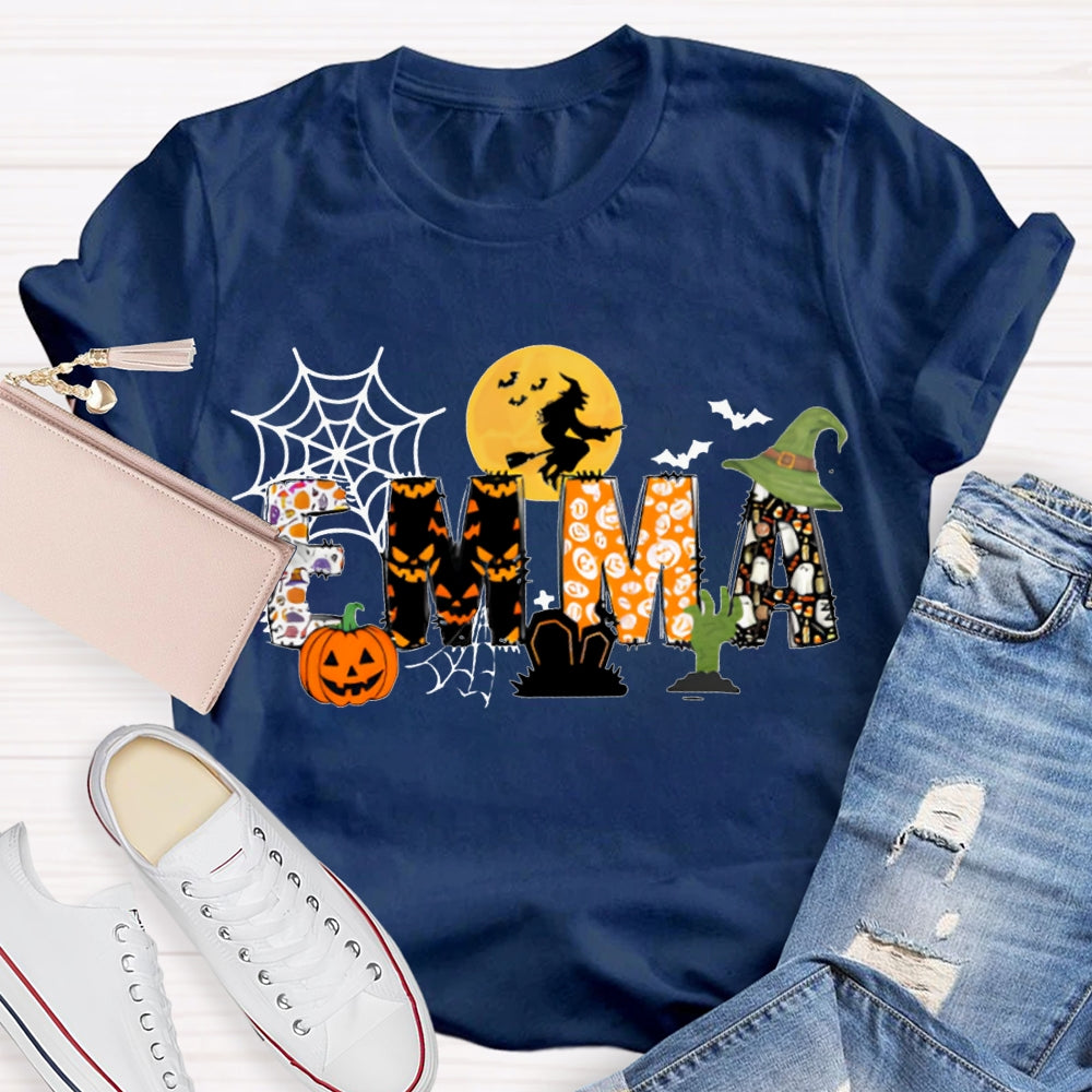 Personalized Name Halloween Font And Pumpkin Halloween T-shirt