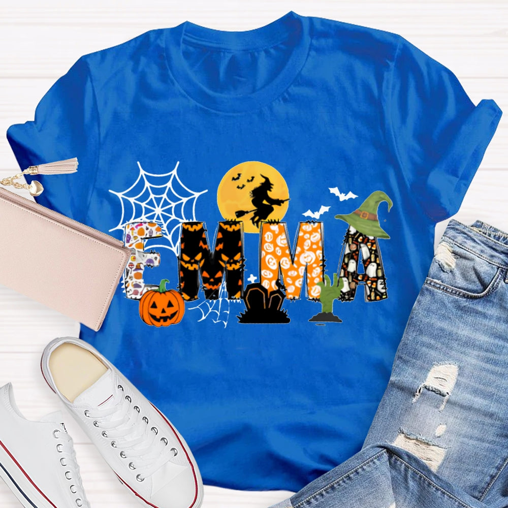 Personalized Name Halloween Font And Pumpkin Halloween T-shirt