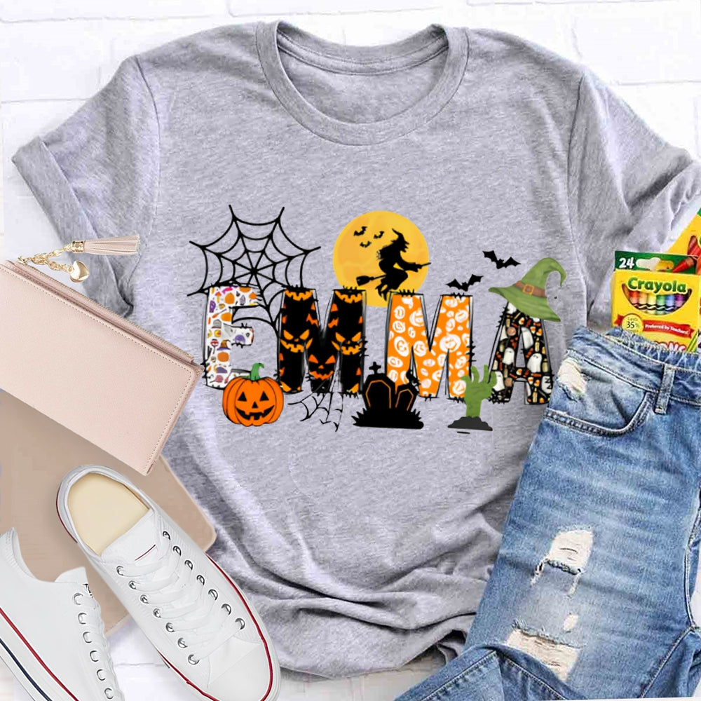 Personalized Name Halloween Font And Pumpkin Halloween T-shirt