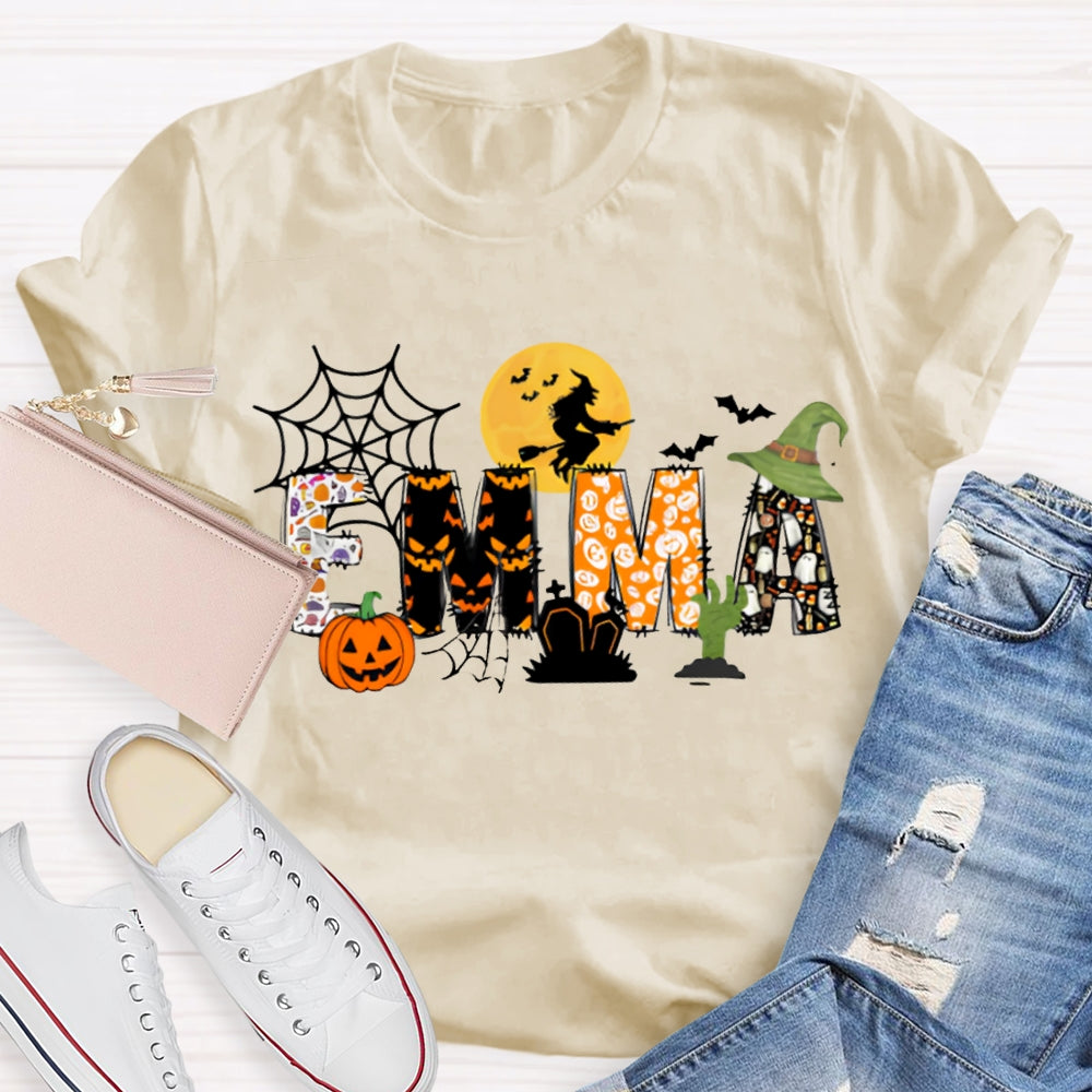 Personalized Name Halloween Font And Pumpkin Halloween T-shirt