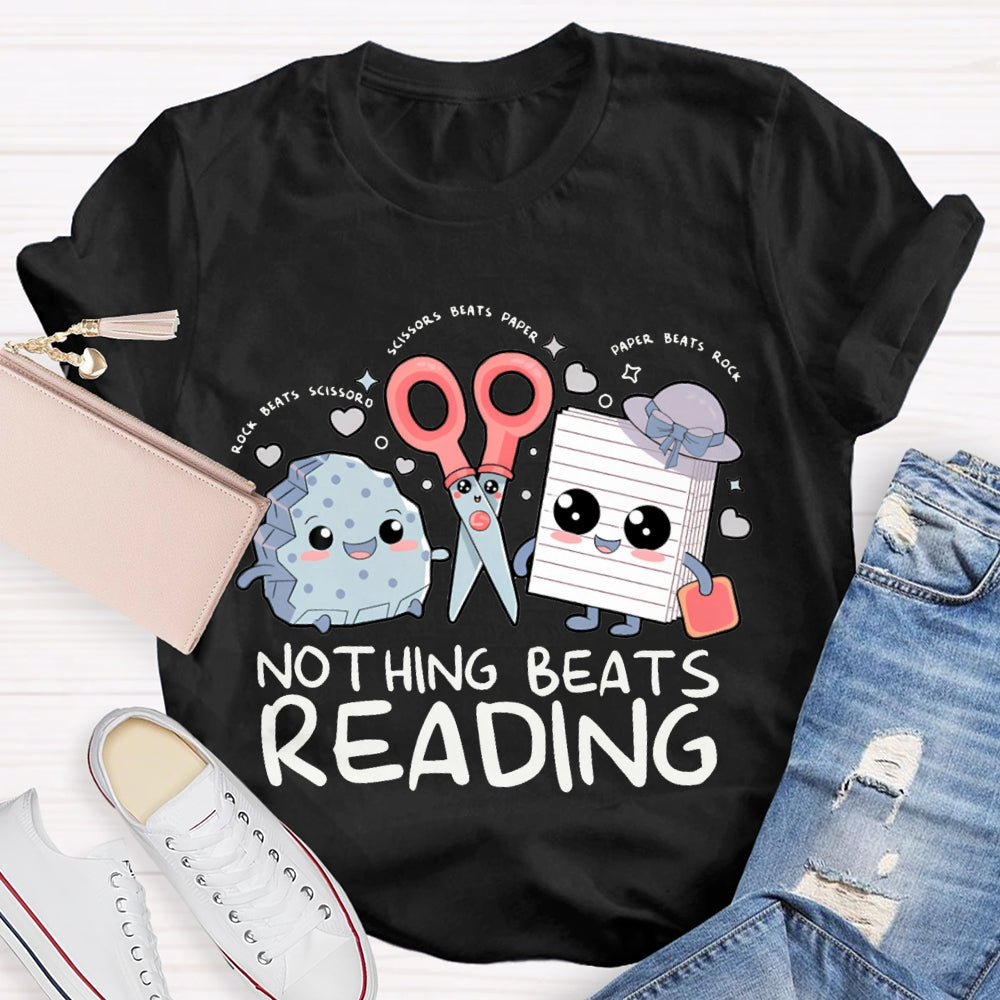 Nothing Beats Reading Rock Paper Scissors T-shirt