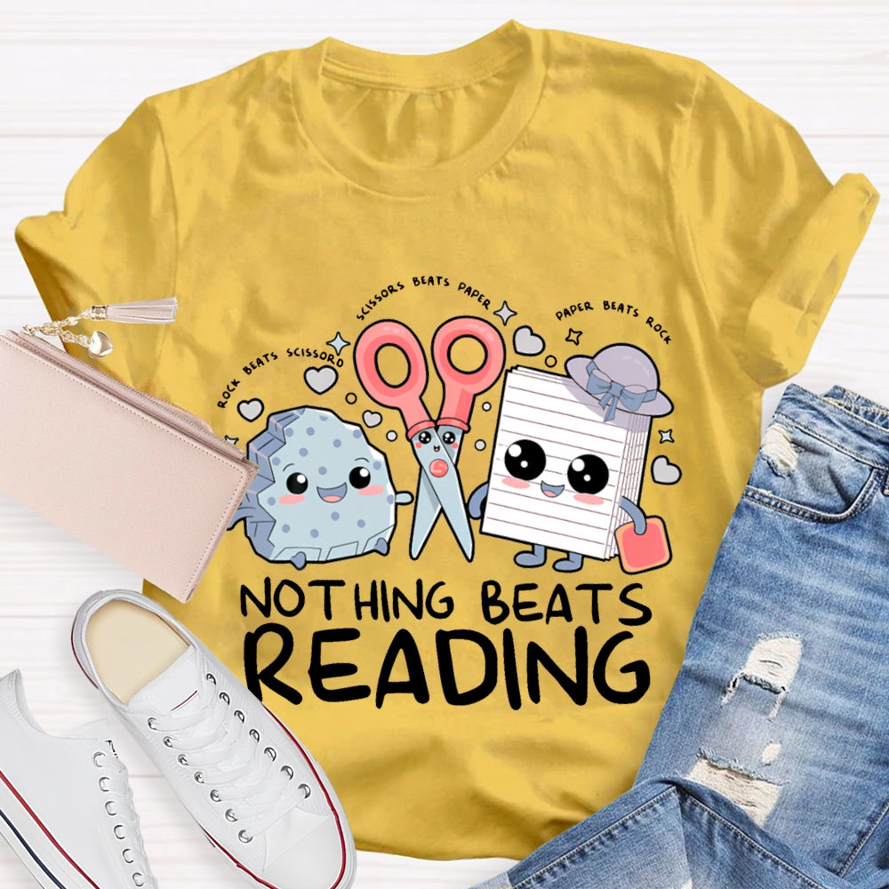 Nothing Beats Reading Rock Paper Scissors T-shirt