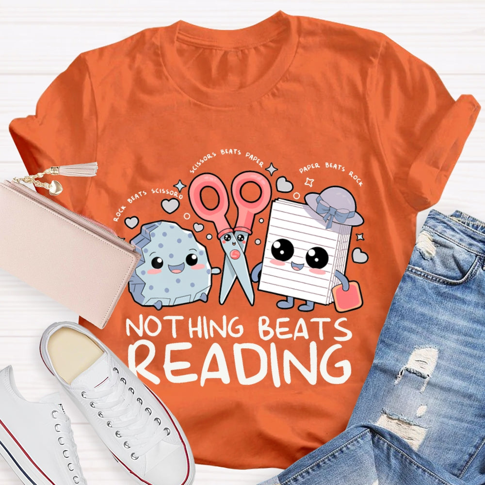 Nothing Beats Reading Rock Paper Scissors T-shirt