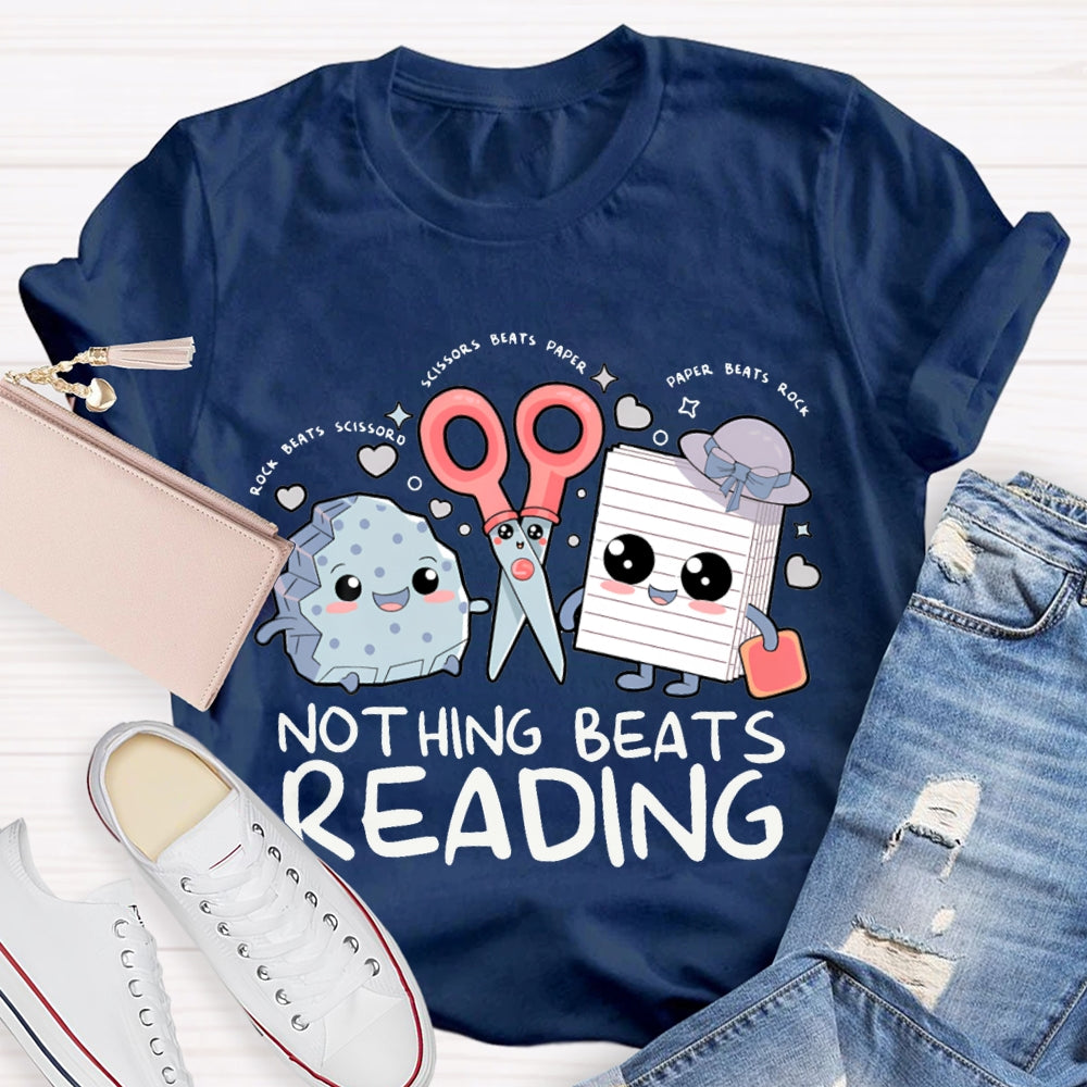 Nothing Beats Reading Rock Paper Scissors T-shirt