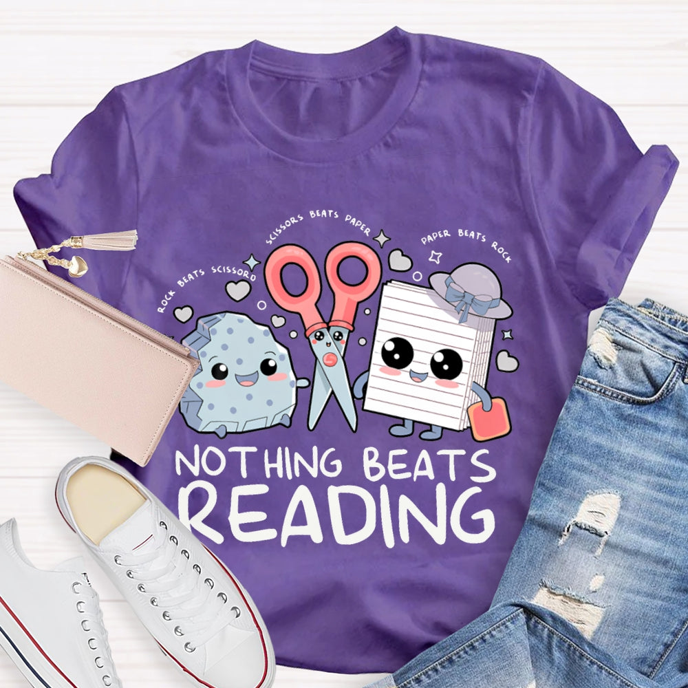 Nothing Beats Reading Rock Paper Scissors T-shirt