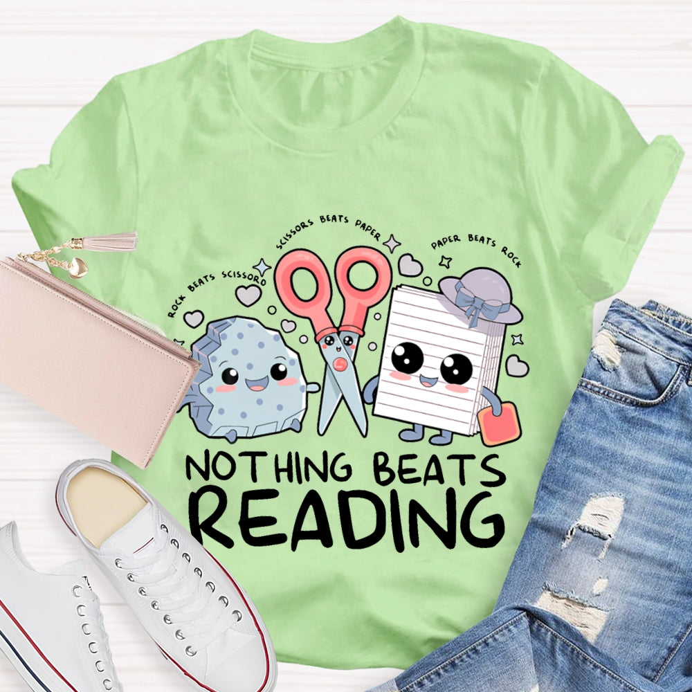 Nothing Beats Reading Rock Paper Scissors T-shirt