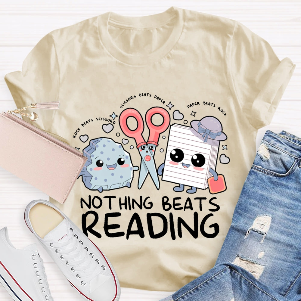 Nothing Beats Reading Rock Paper Scissors T-shirt