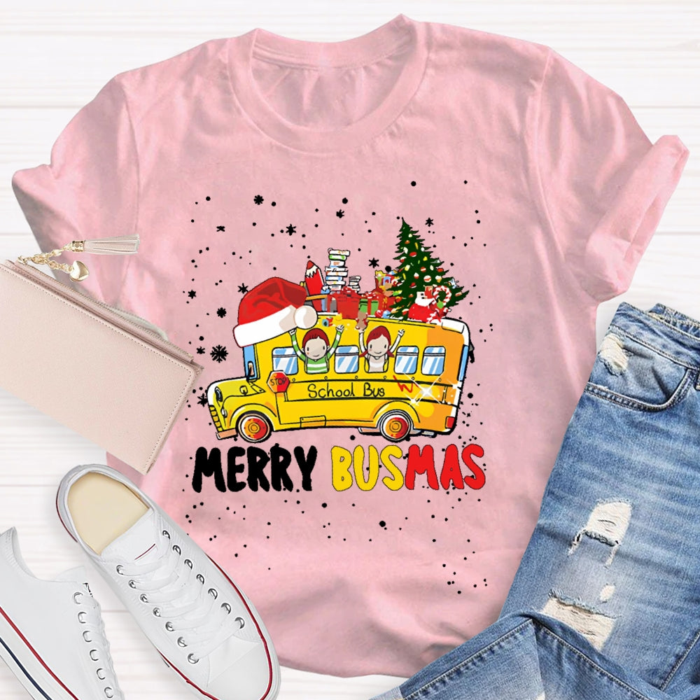 Merry Busmas Bus Driver Christmas T-shirt