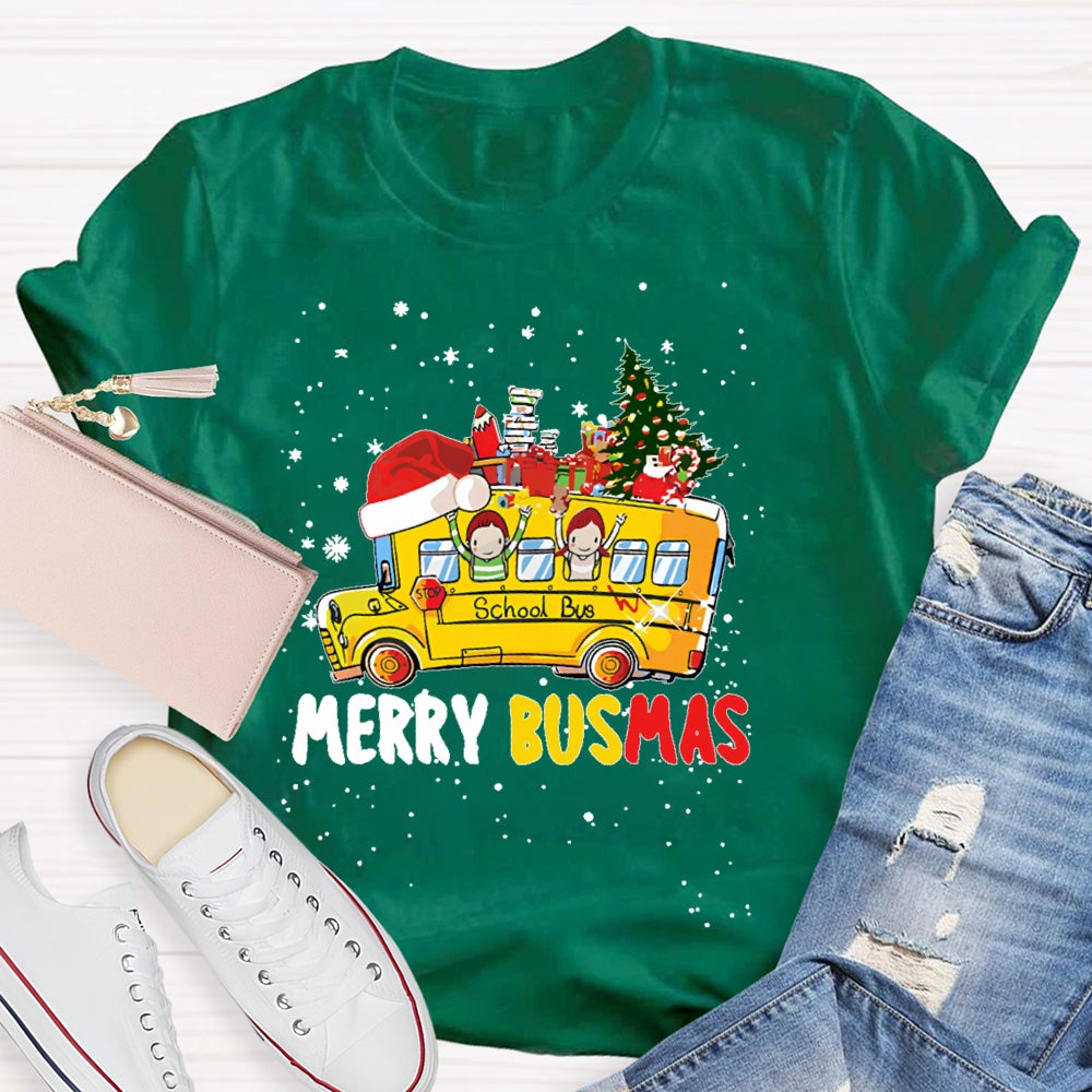 Merry Busmas Bus Driver Christmas T-shirt
