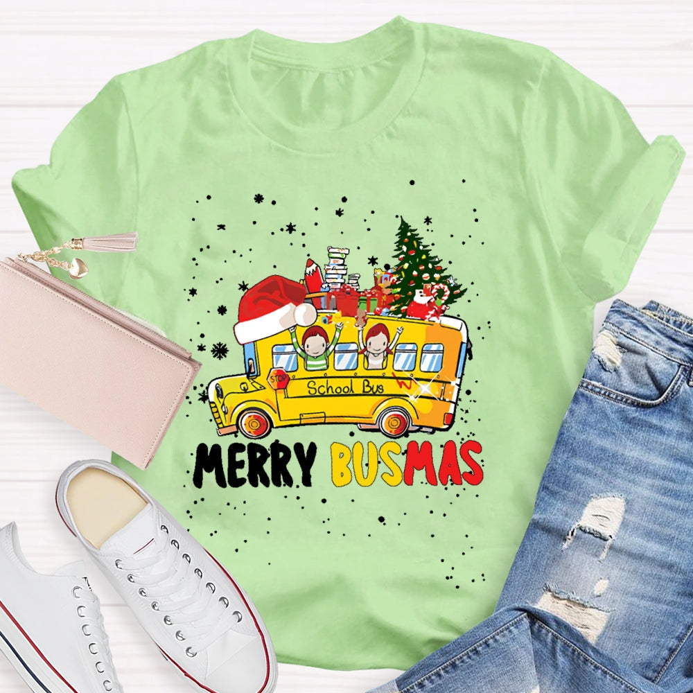 Merry Busmas Bus Driver Christmas T-shirt