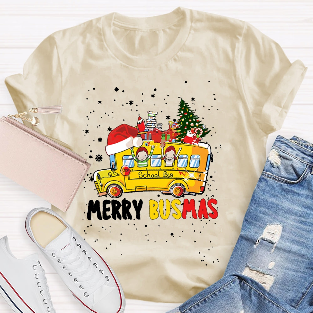 Merry Busmas Bus Driver Christmas T-shirt