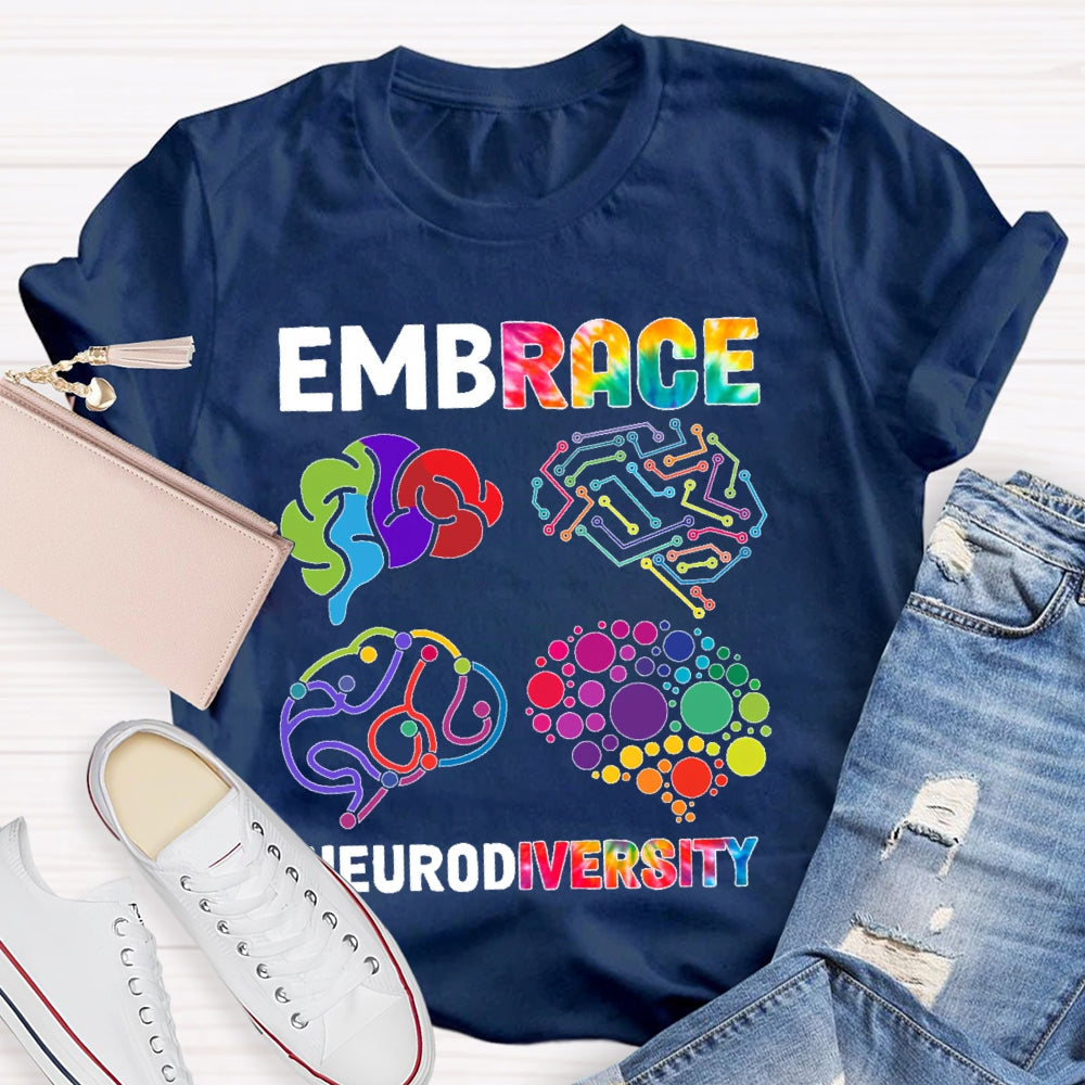 Embrace Neurodiversity Brain  T-shirt