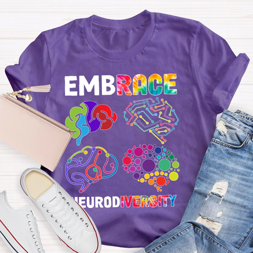 Embrace Neurodiversity Brain  T-shirt