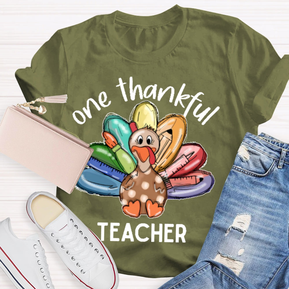 One Thankful Teacher Thanksgiving T-shirt