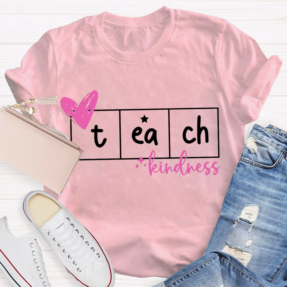 Teach Kindness Colorful Little Peach Heart T-shirt