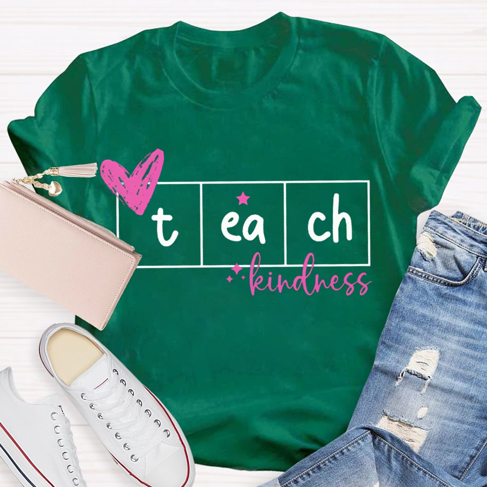 Teach Kindness Colorful Little Peach Heart T-shirt