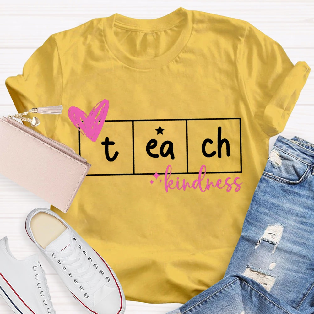 Teach Kindness Colorful Little Peach Heart T-shirt