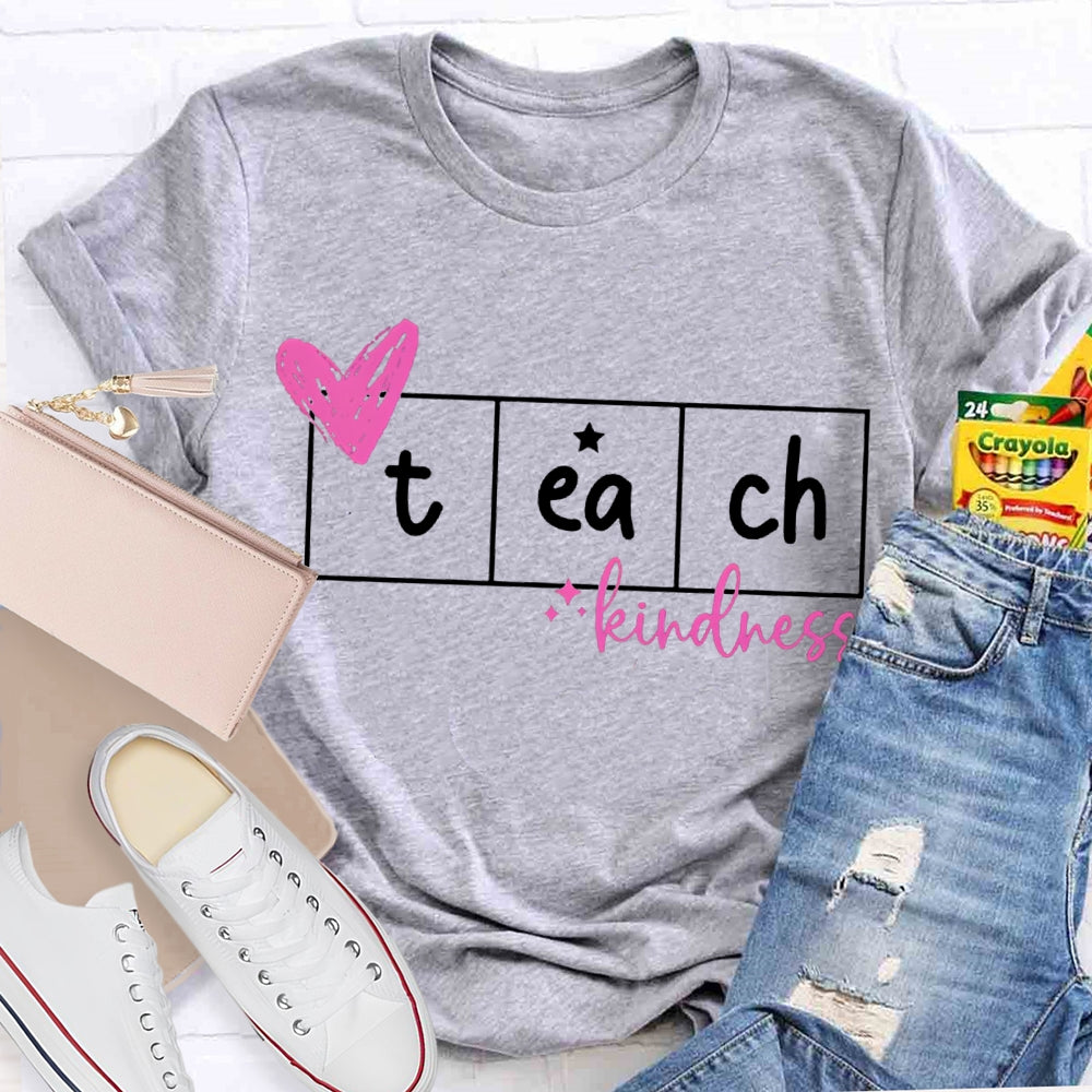 Teach Kindness Colorful Little Peach Heart T-shirt