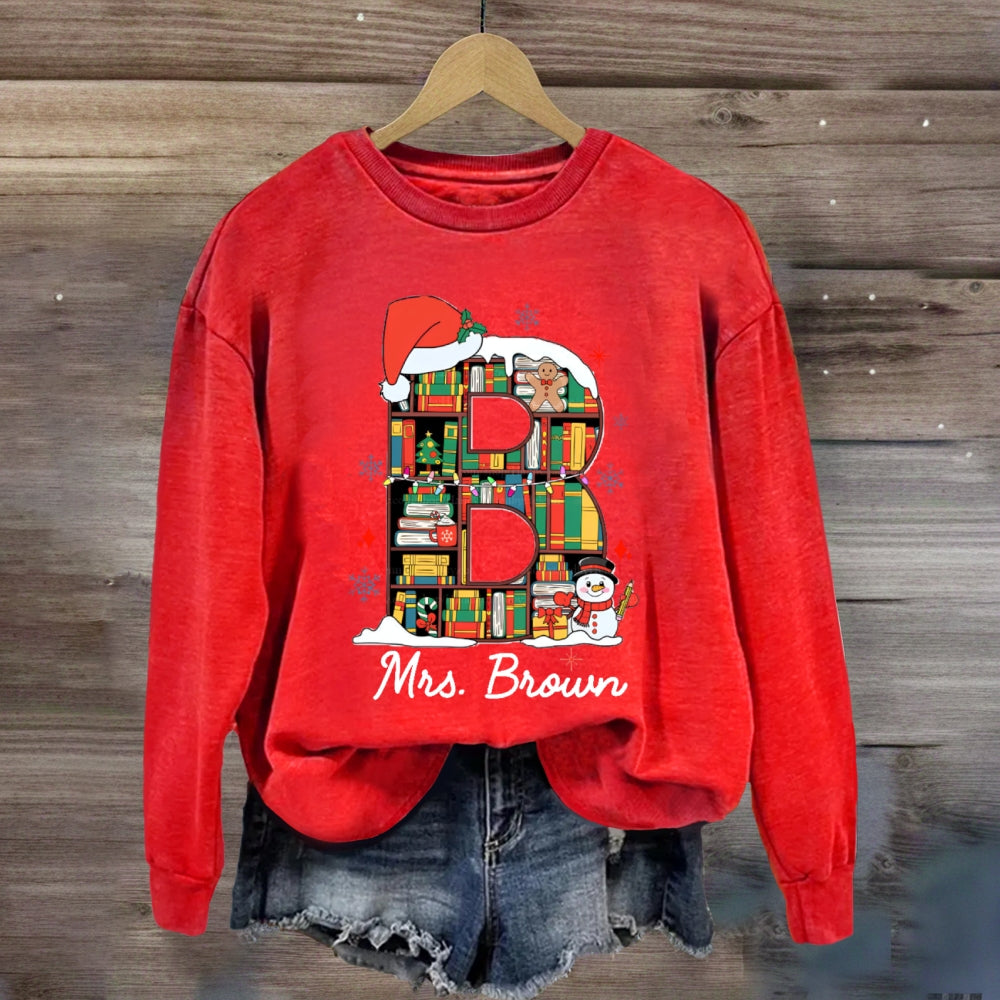Personalized Name Christmas Atmosphere Snowman Sweatshirt