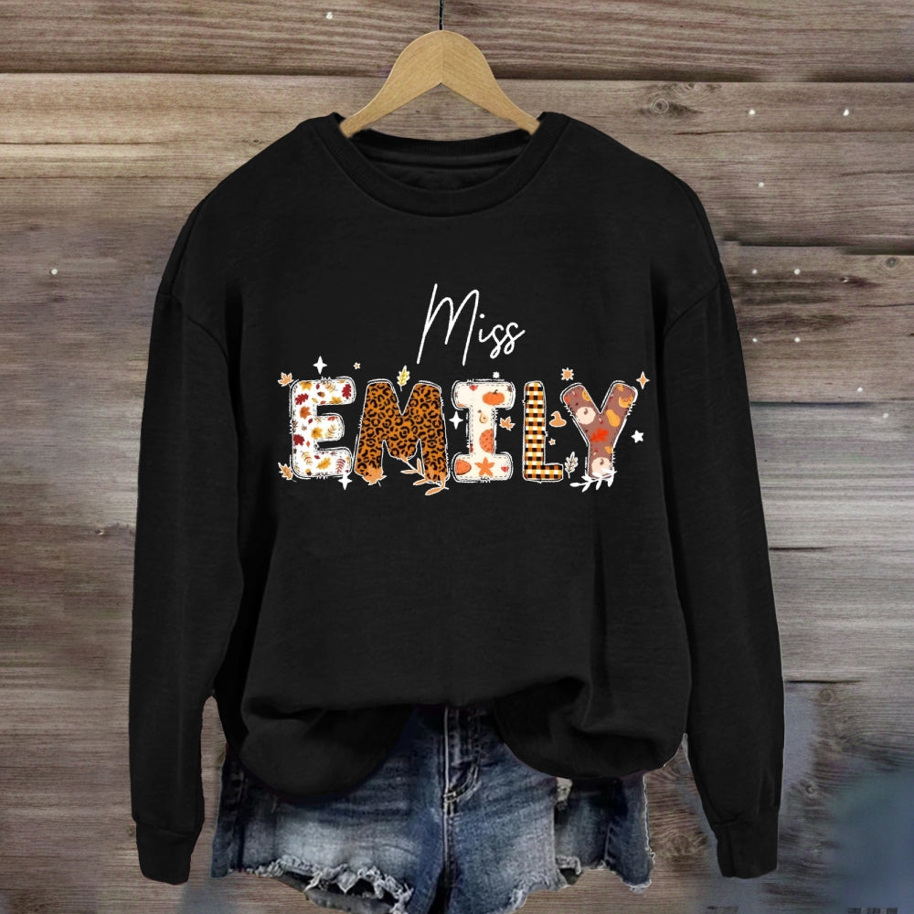 Personalized Name Fall Season Vibes Sweatshirt