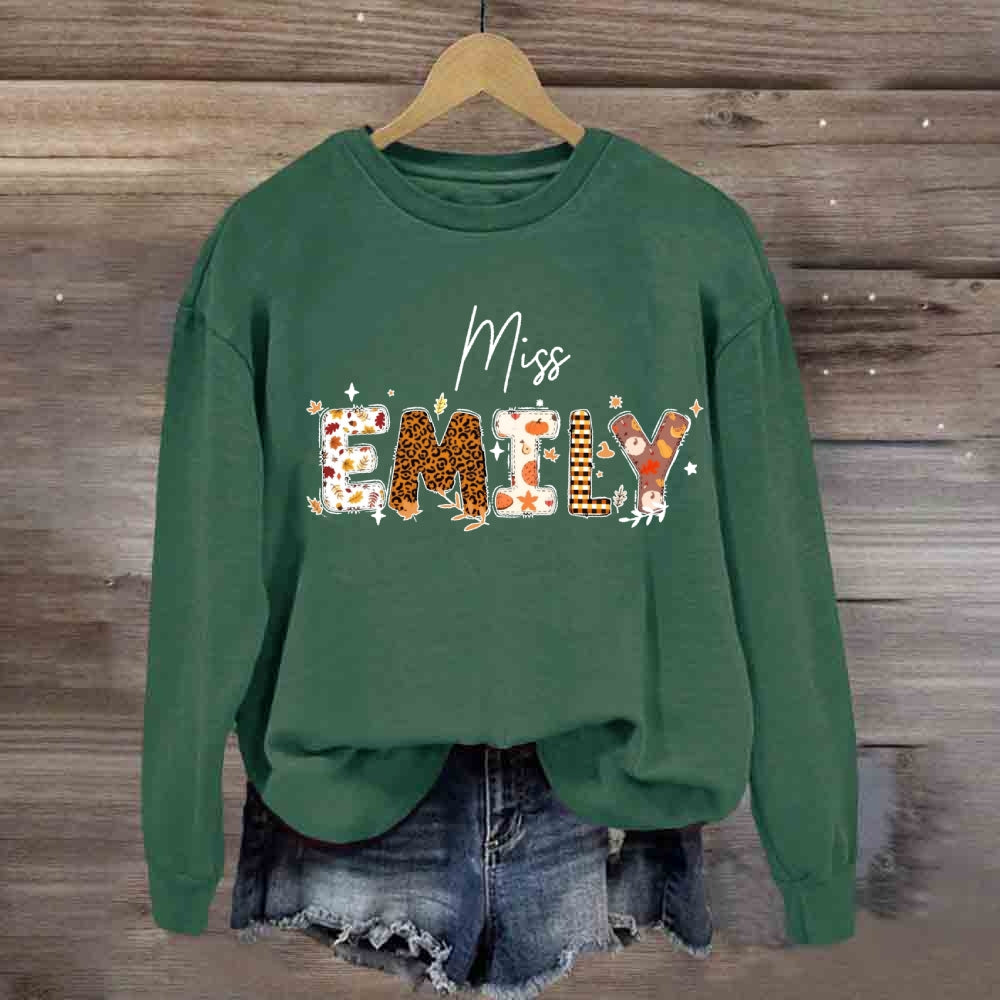 Personalized Name Fall Season Vibes Sweatshirt