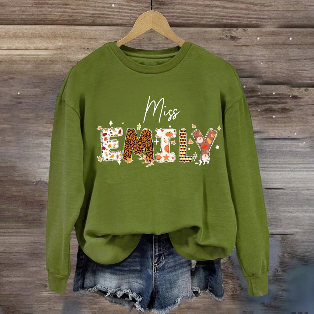 Personalized Name Fall Season Vibes Sweatshirt