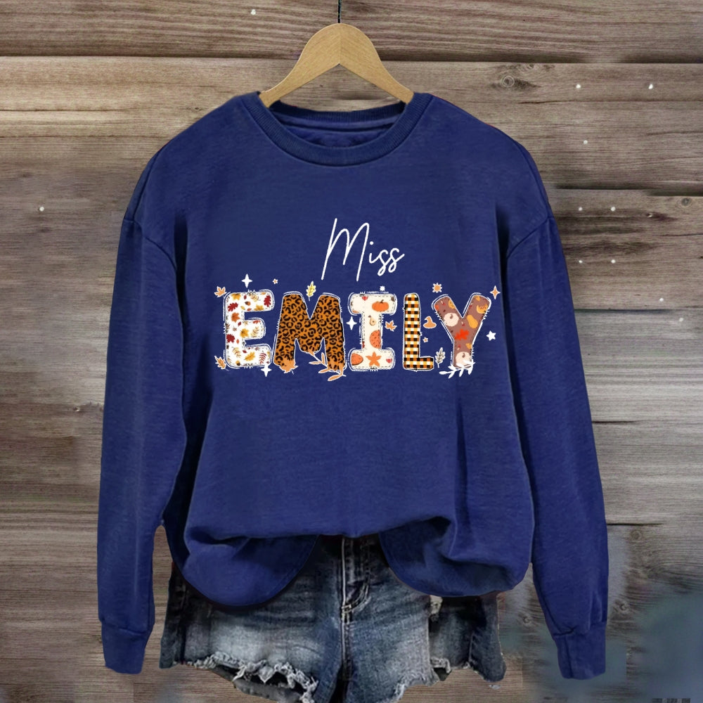 Personalized Name Fall Season Vibes Sweatshirt