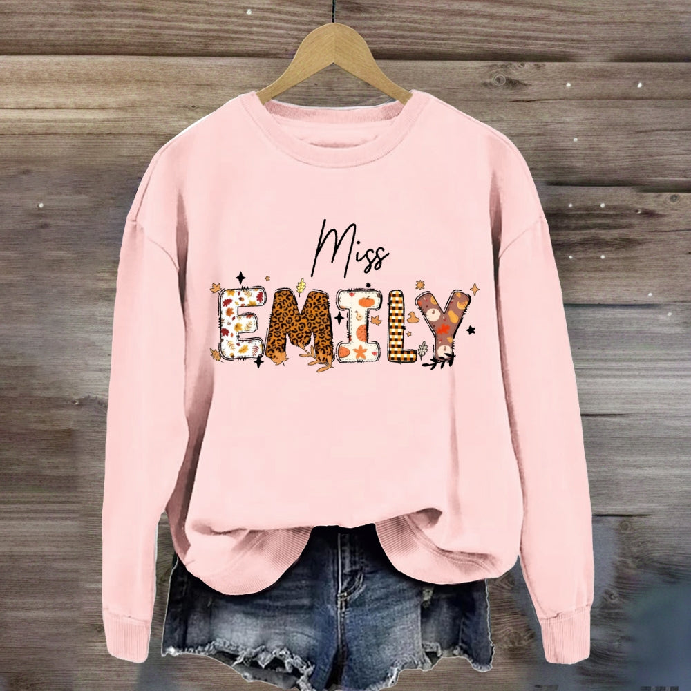 Personalized Name Fall Season Vibes Sweatshirt