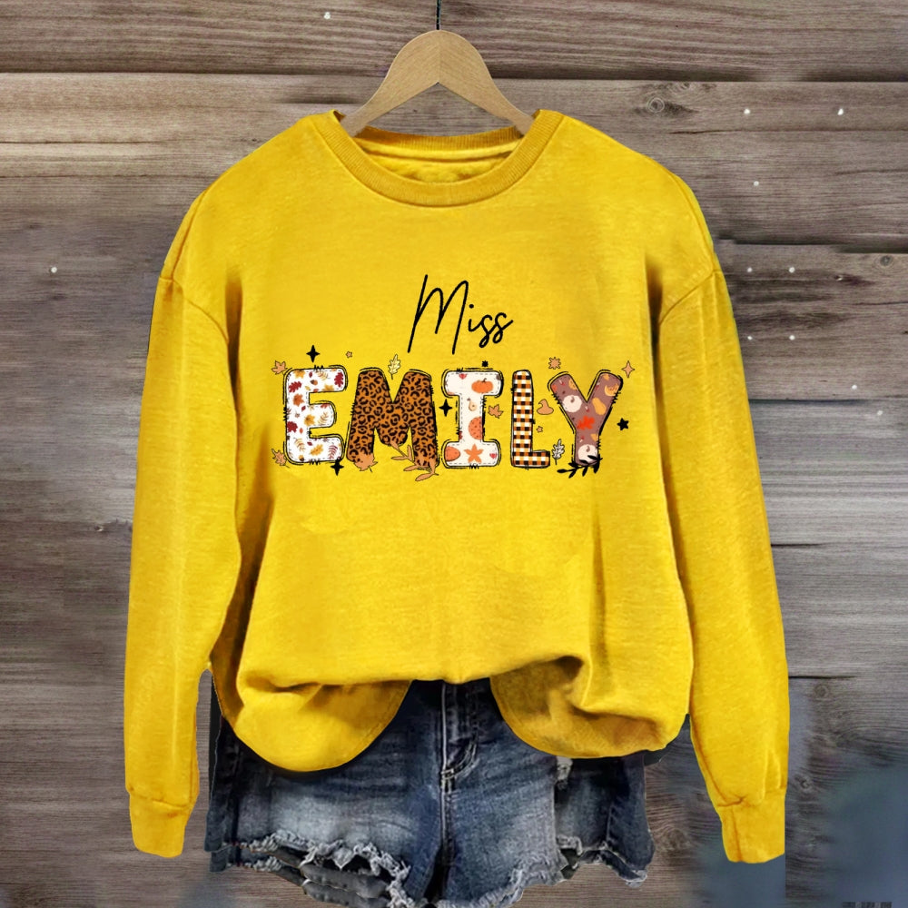 Personalized Name Fall Season Vibes Sweatshirt