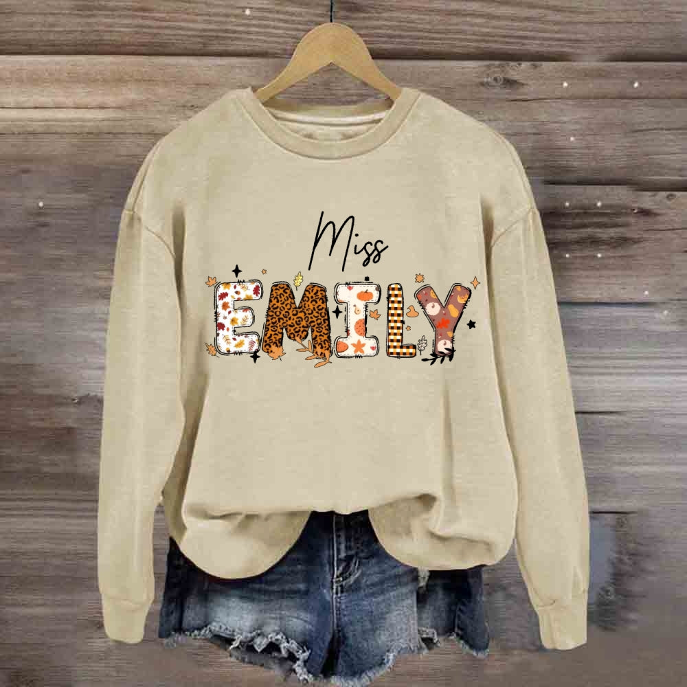 Personalized Name Fall Season Vibes Sweatshirt