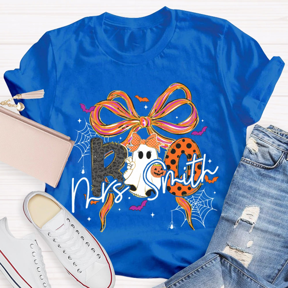 Personalized Name Halloween With Bows And Cute Ghosts T-shirt