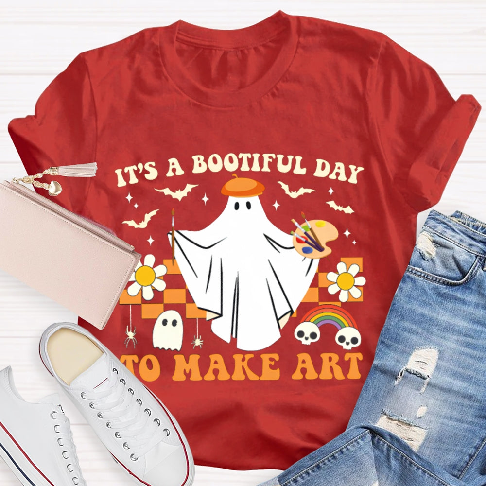 It'S A Bootiful Day To Make Art Halloween Art Teacher T-shirt