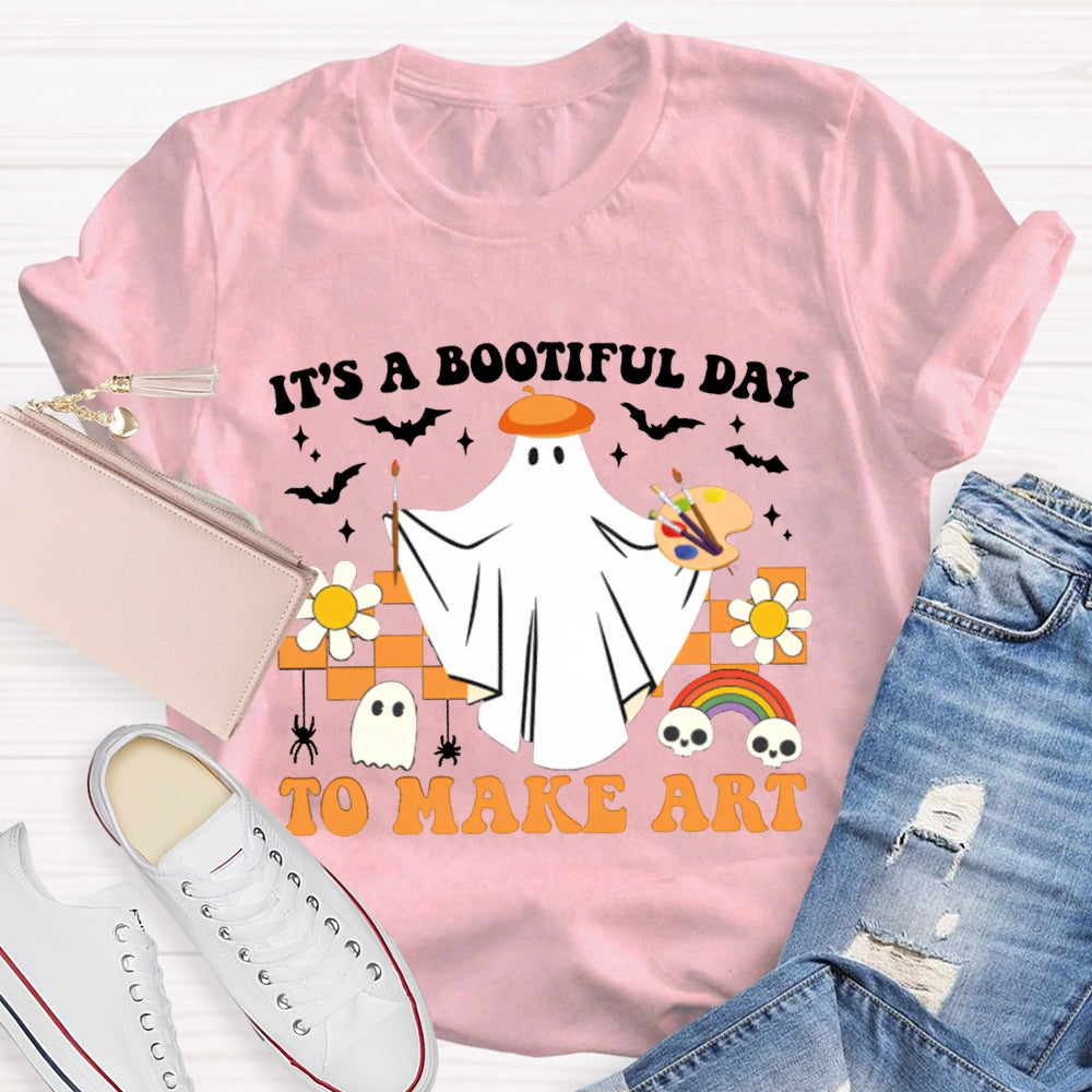 It'S A Bootiful Day To Make Art Halloween Art Teacher T-shirt