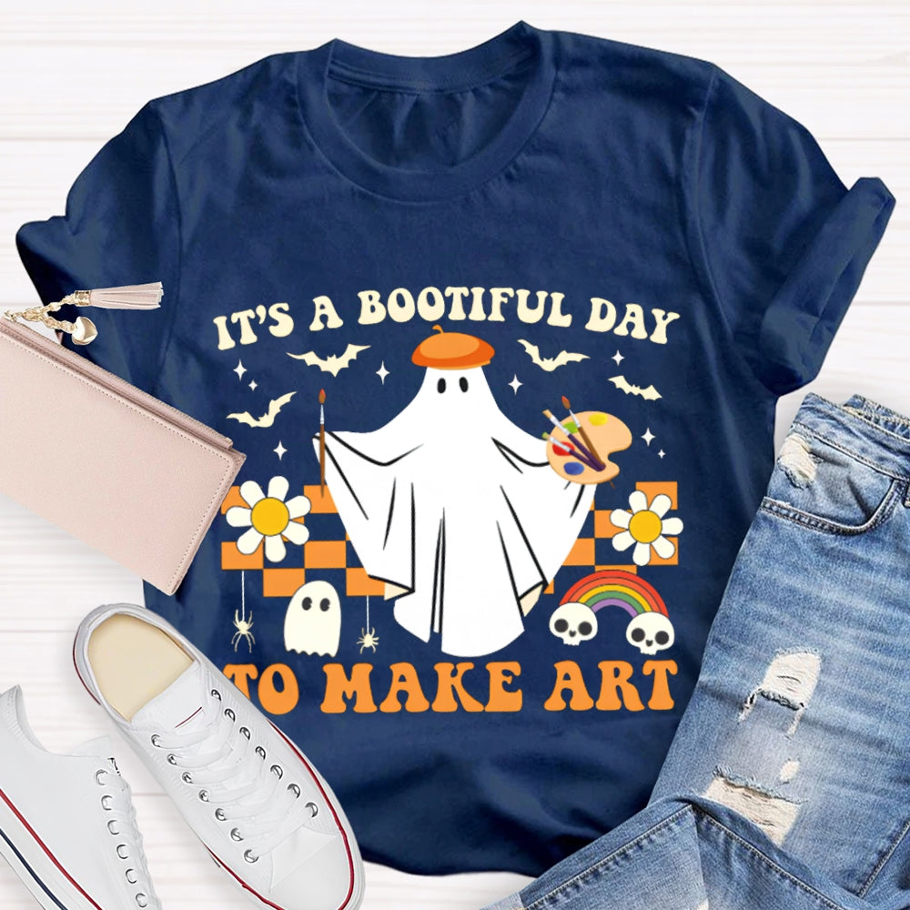 It'S A Bootiful Day To Make Art Halloween Art Teacher T-shirt