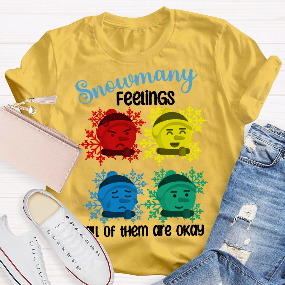 Snowmany Feelings All  Of Them Are Okay T-shirt
