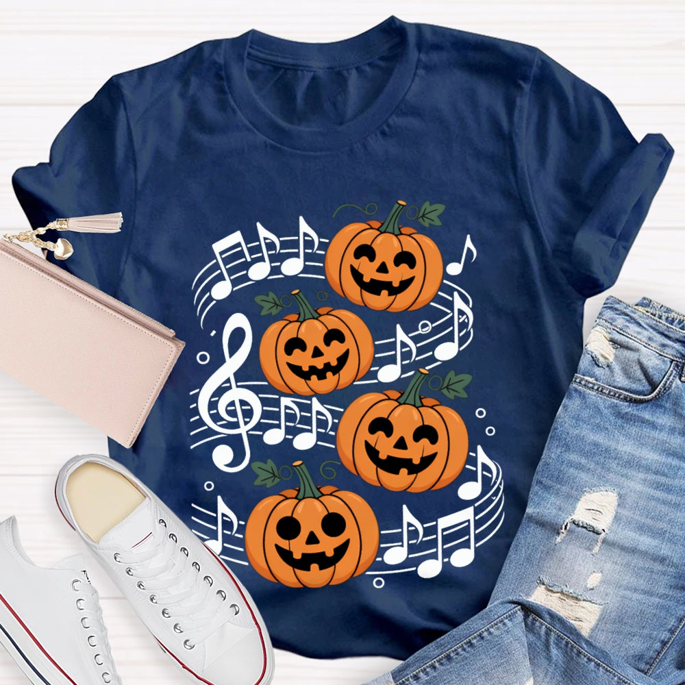 Pumpkin Music And Halloween On Sheet Music T-shirt