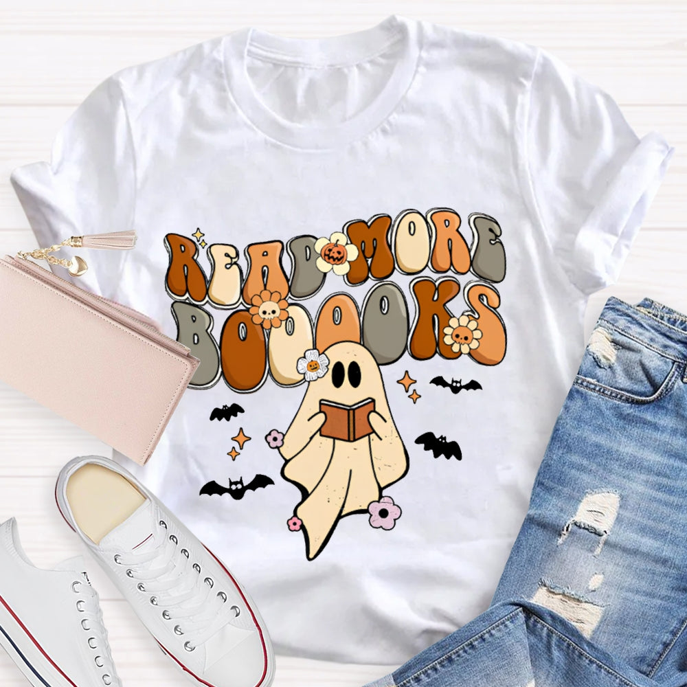Read More Books Halloween Little Ghost Reading A Book T-shirt